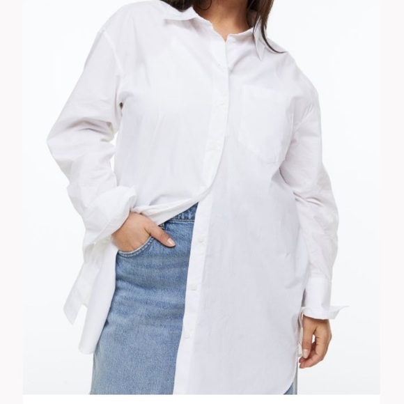 H&M Tops - New! H&M Oversized Cotton Poplin Shirt